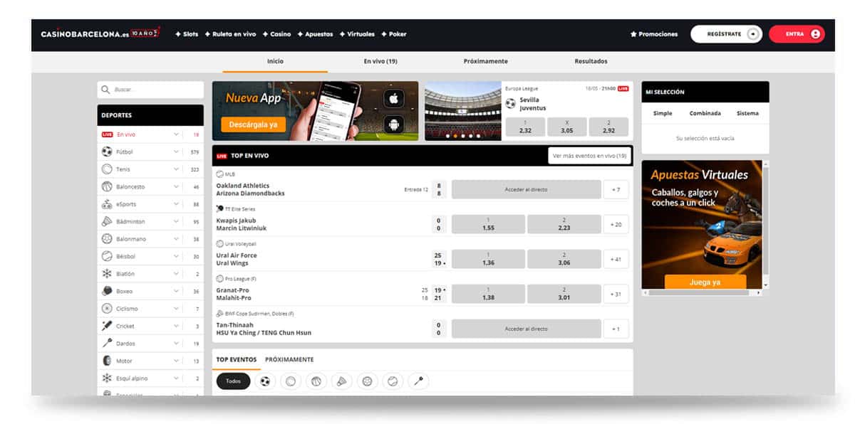 Página de apuestas deportivas Casino Barcelona