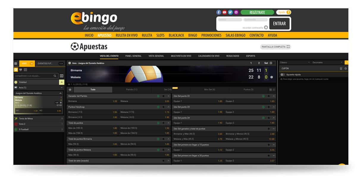 eBingo apuestas en directo