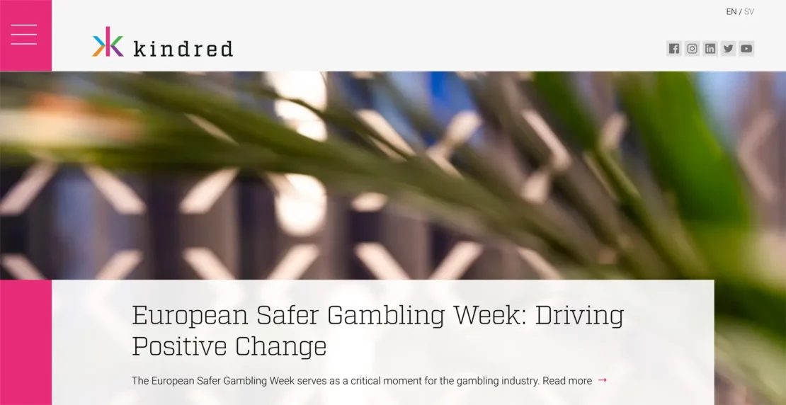 Captura de pantalla Kindred PLC sitio web